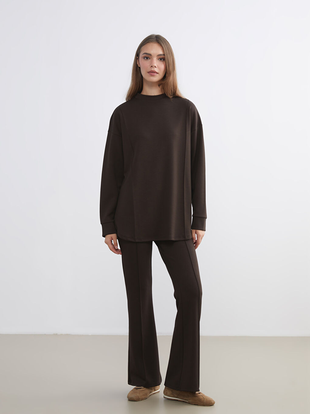 تونیکی سویتشێرتی یه‌خه‌ی مل بەرزی بۆ ژنان-1