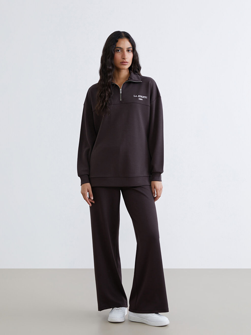 LA Athletic Embroidered Women's Thick Sweatshirt Tunic-1