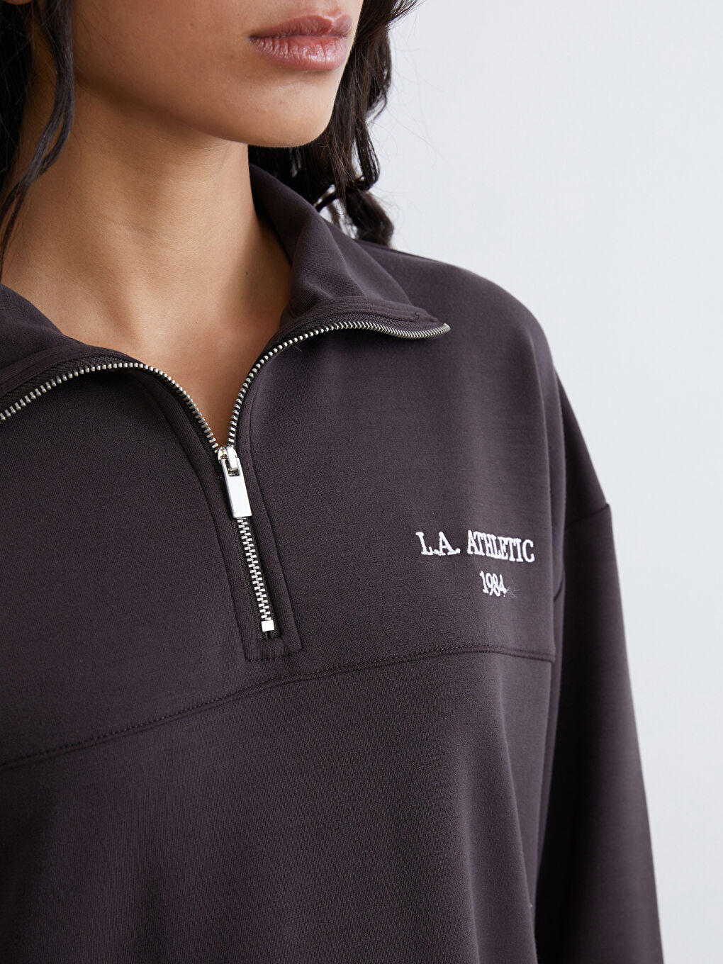 LA Athletic Embroidered Women's Thick Sweatshirt Tunic-2