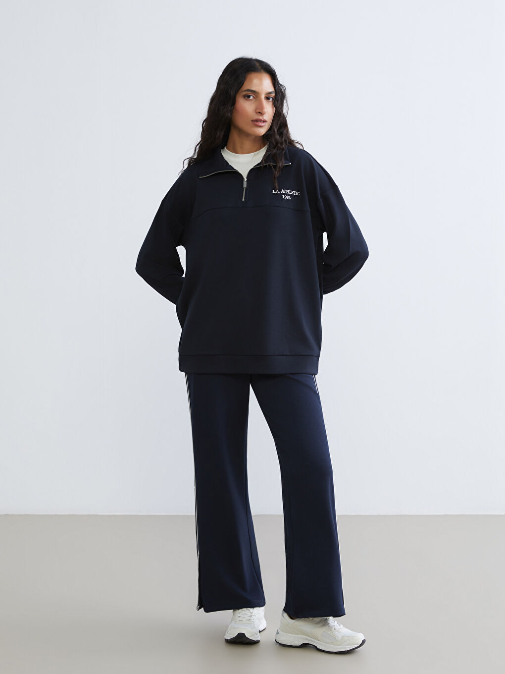 تونیکی سویتشێرت شینی تۆخ ژن-1