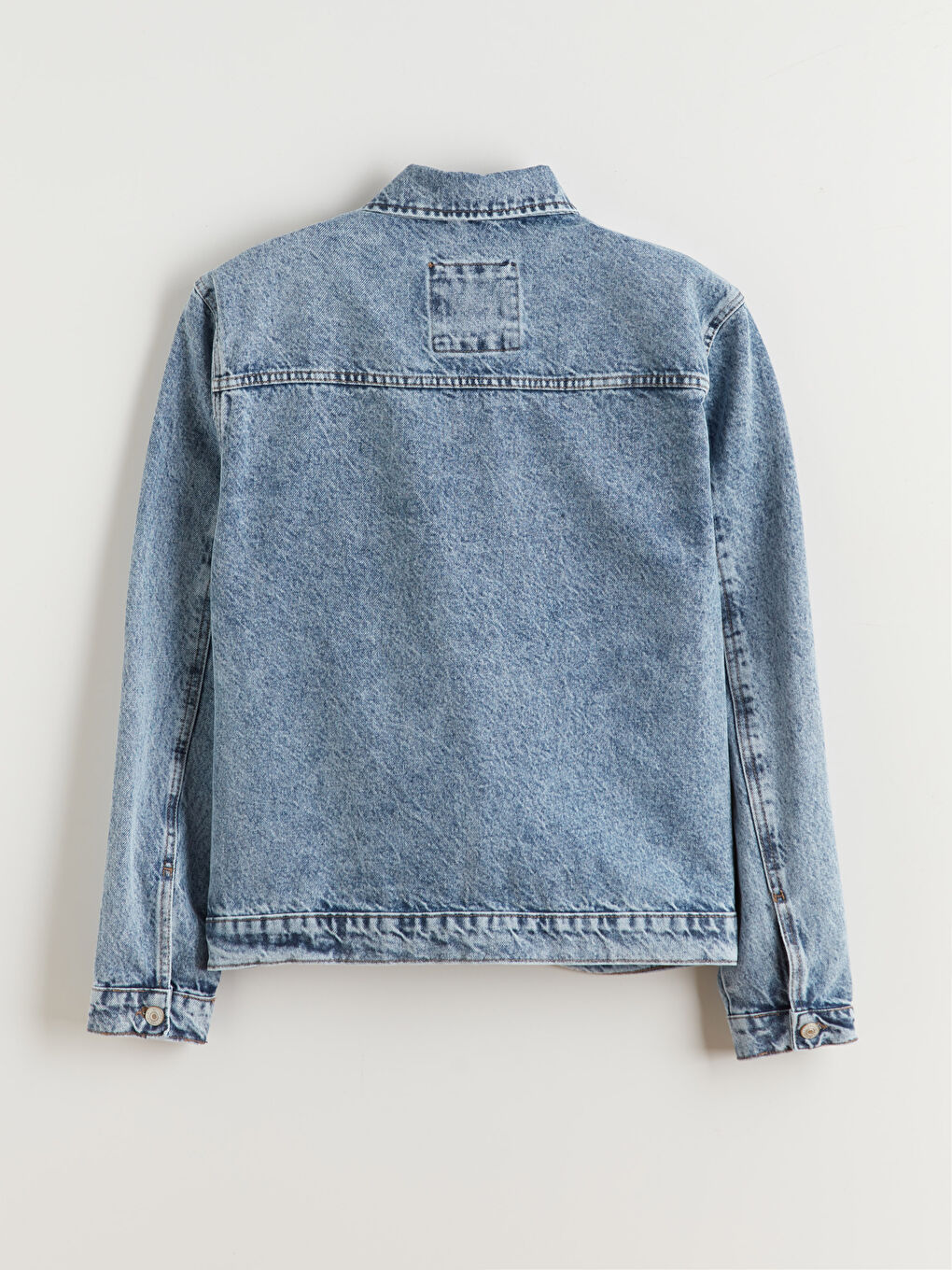 İndigo Rahat Kalıp Erkek Jean Ceket-5