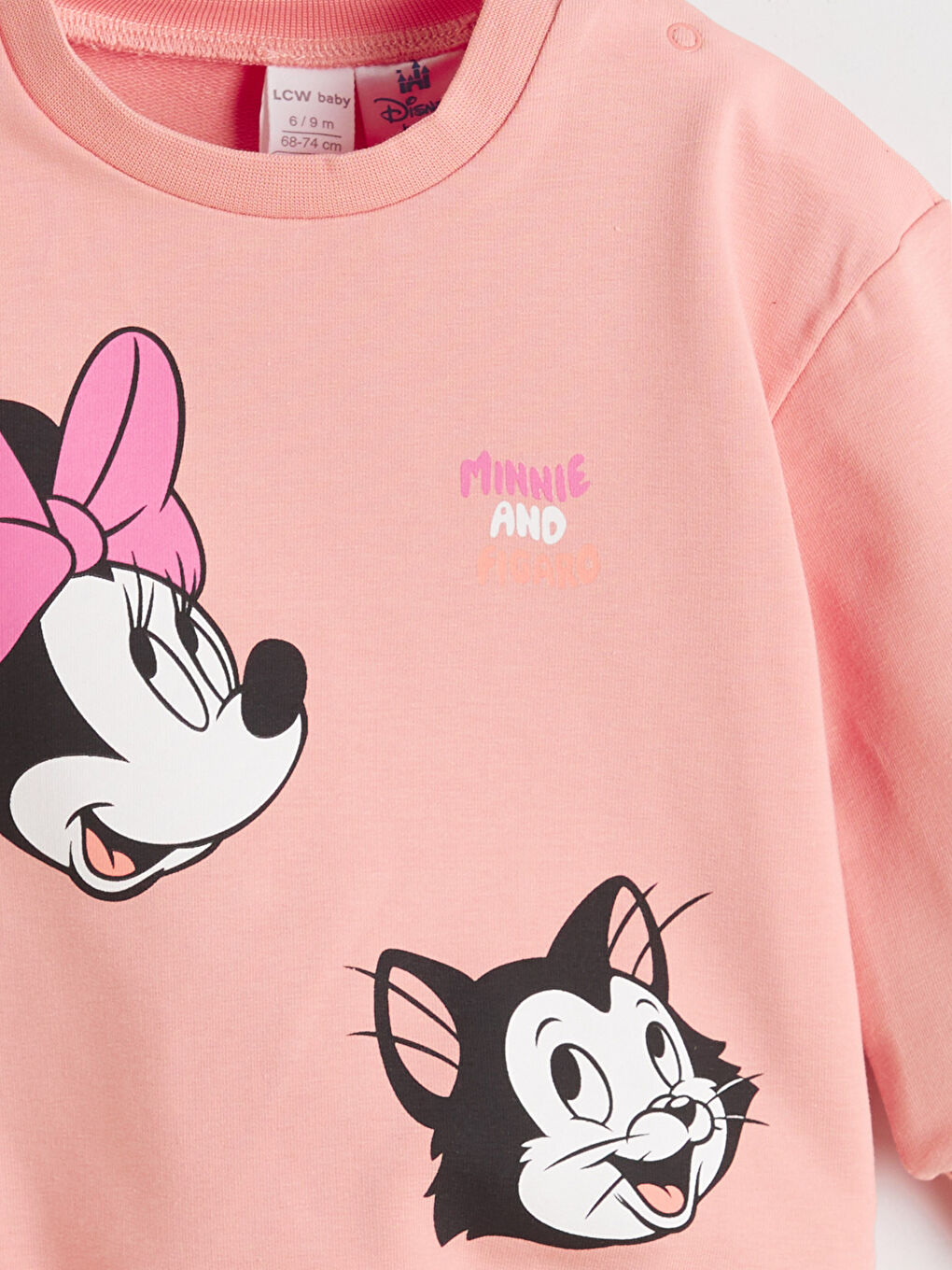 Mercan Minnie Mouse Baskılı Kız Bebek Sweatshirt ve Eşofman Alt-5