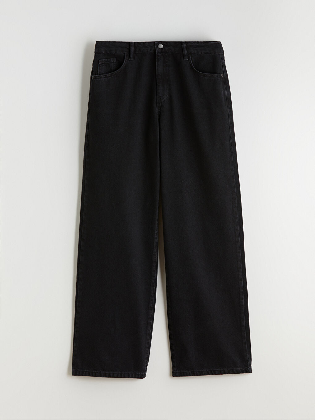 Siyah Baggy Fit Kadın Jean Pantolon-4