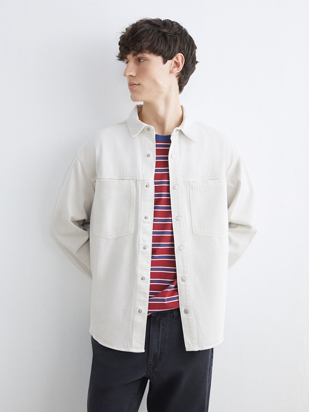 Man BEIGE Denim Shirt