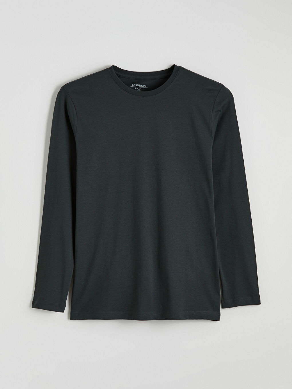 Haki Bisiklet Yaka Uzun Kollu Erkek Tişört-4