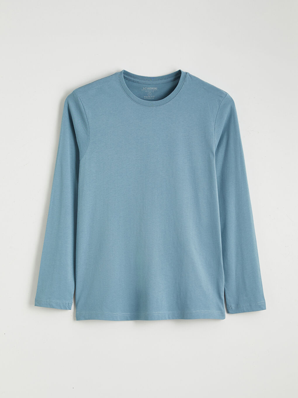 Mavi Bisiklet Yaka Uzun Kollu Erkek Tişört-4