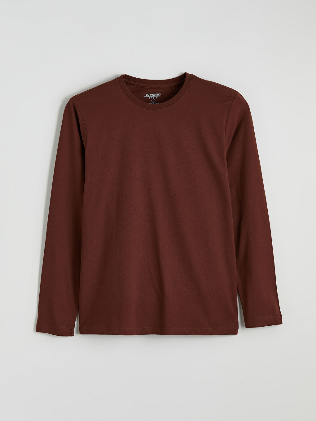 Kahverengi Bisiklet Yaka Uzun Kollu Erkek Tişört-4