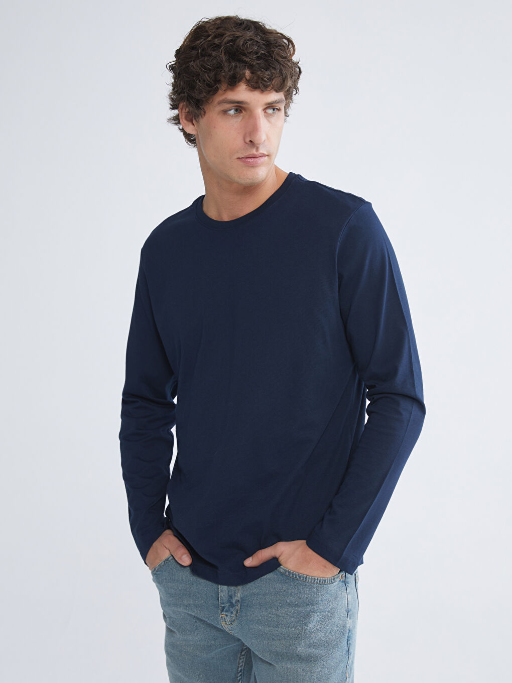 Crew Neck Long Sleeve Men's T-Shirt