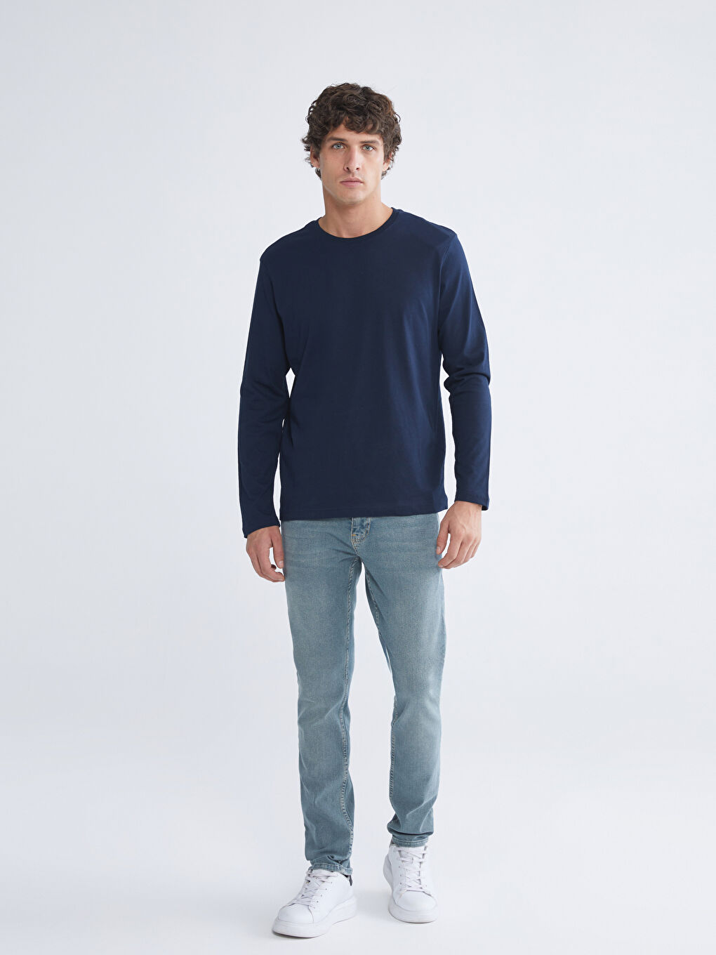 Crew Neck Long Sleeve Men's T-Shirt-1