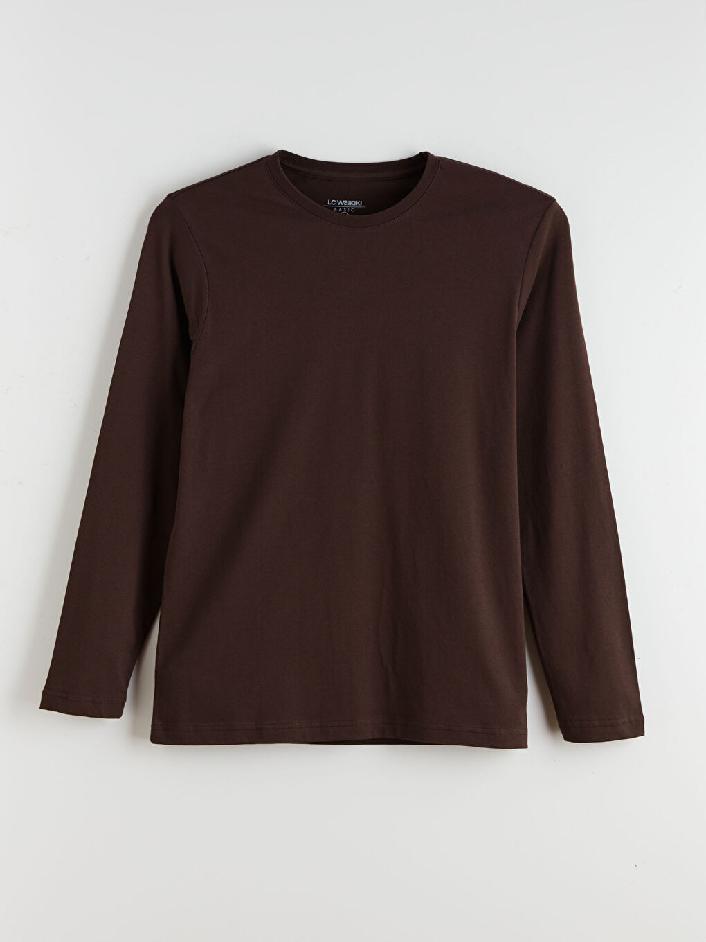 Kahverengi Bisiklet Yaka Uzun Kollu Erkek Tişört-4