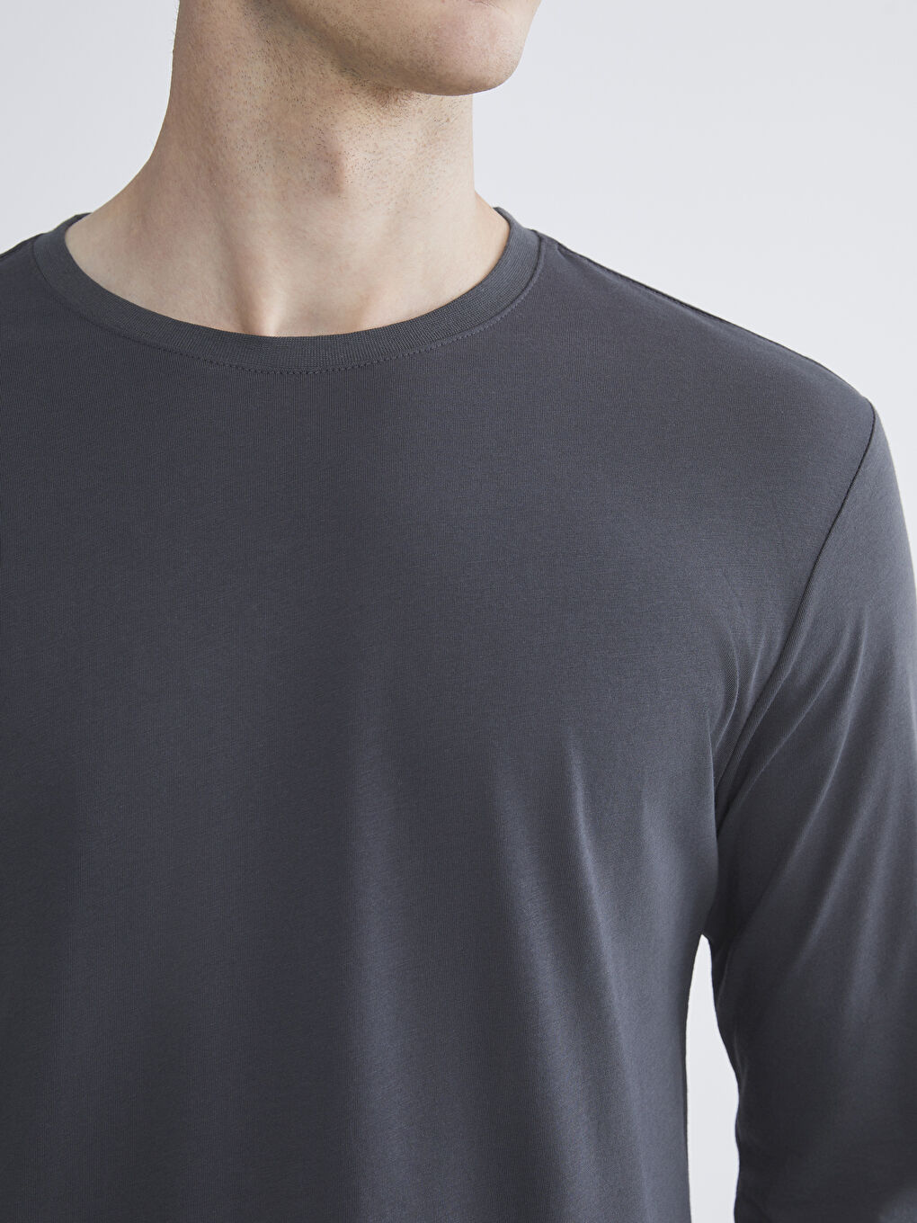 Crew Neck Long Sleeve Men's T-Shirt-2