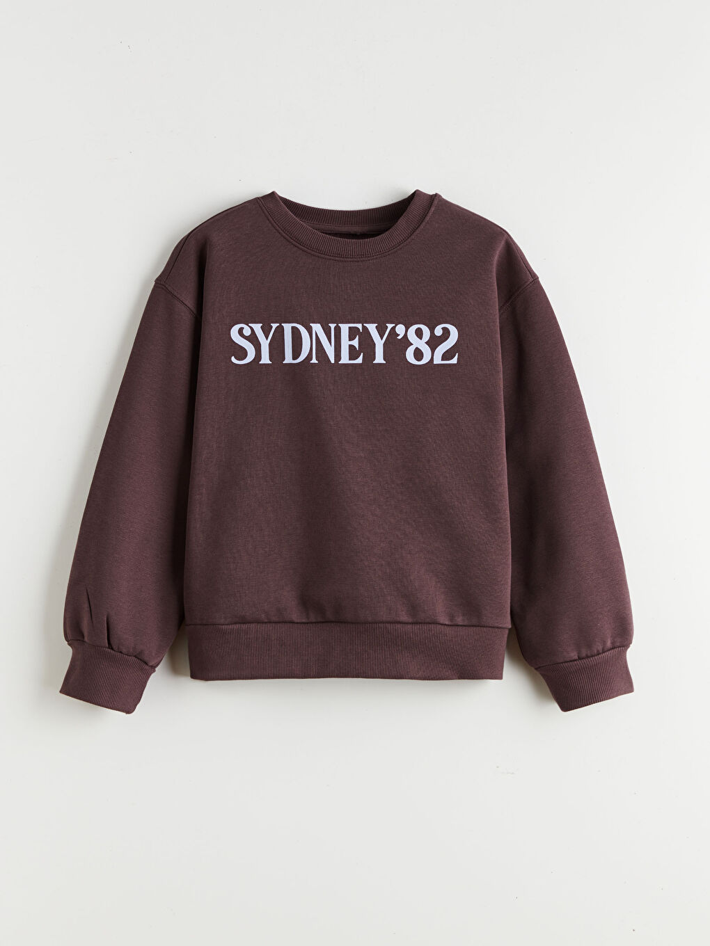 Қыздарға арналған принтті дөңгелек жағалы свитшот