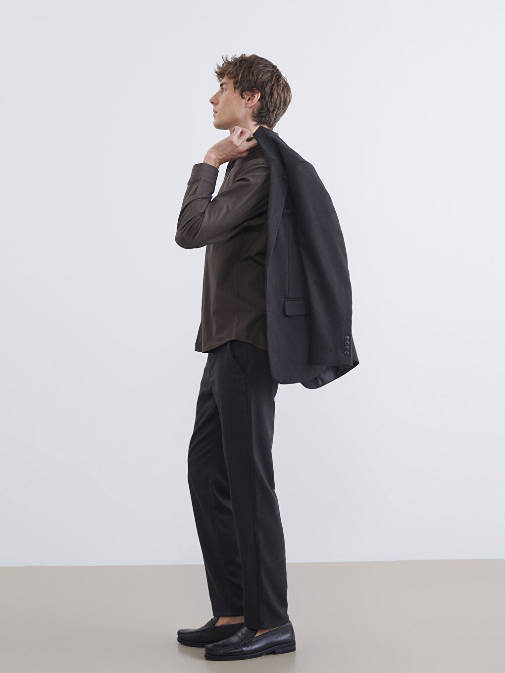 Kahverengi Standart Kalıp Erkek Pantolon