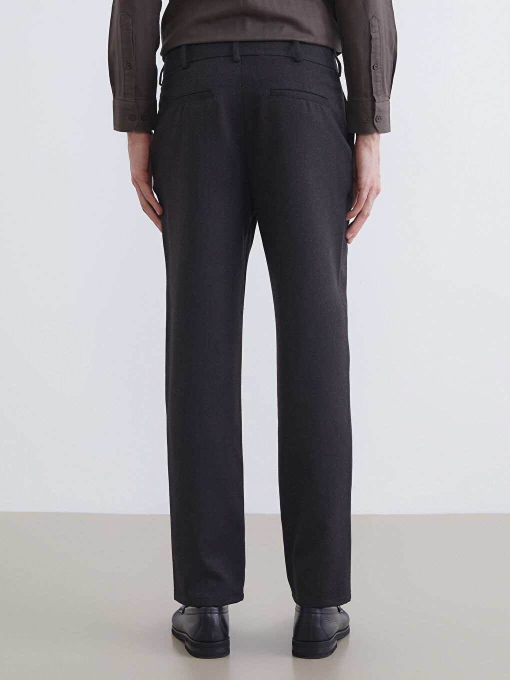 Kahverengi Standart Kalıp Erkek Pantolon-3