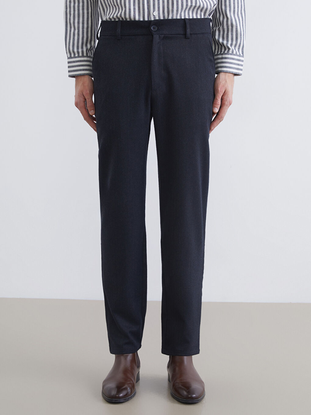 Lacivert Standart Kalıp Erkek Pantolon-1