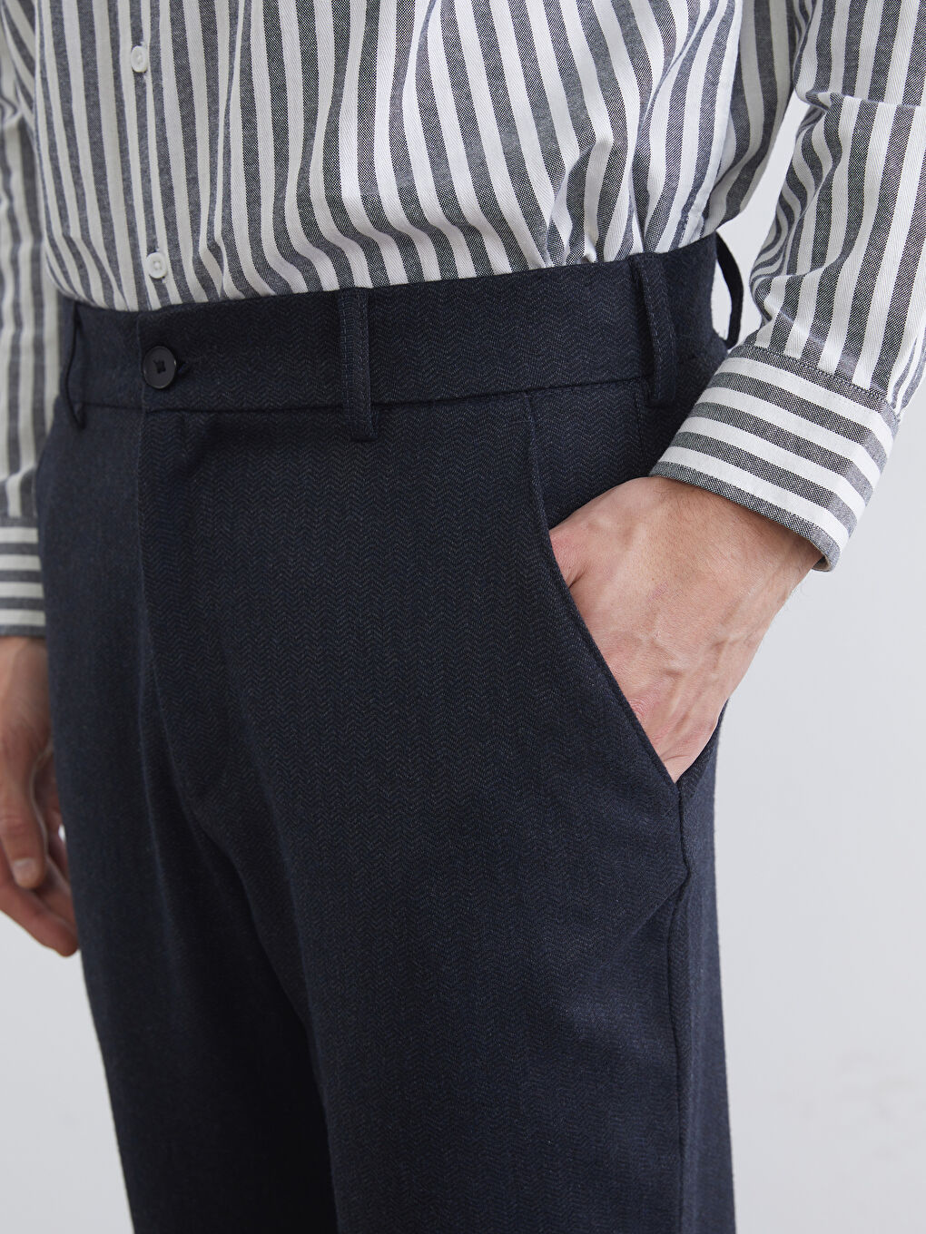 Lacivert Standart Kalıp Erkek Pantolon-2