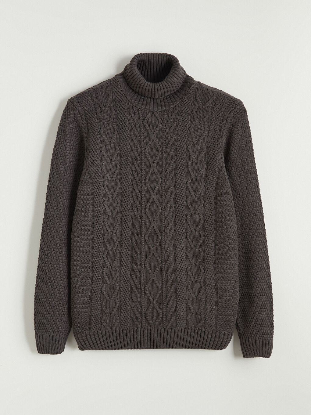 Antrasit Balıkçı Yaka Erkek Triko Kazak-4