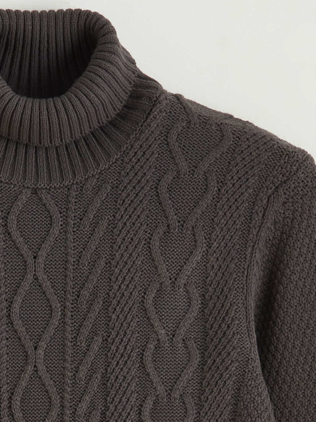 Antrasit Balıkçı Yaka Erkek Triko Kazak-5