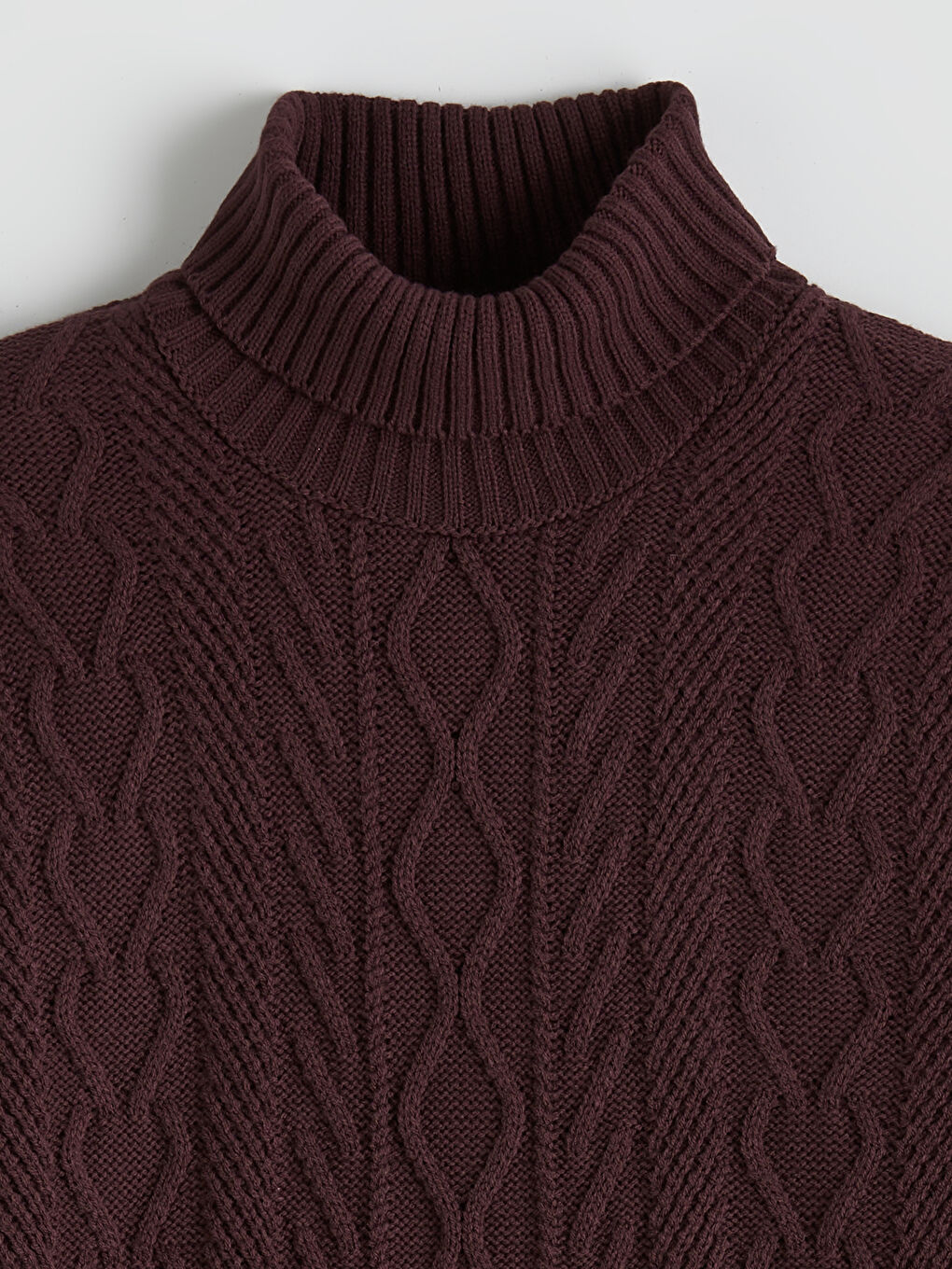 Mürdüm Balıkçı Yaka Erkek Triko Kazak-6