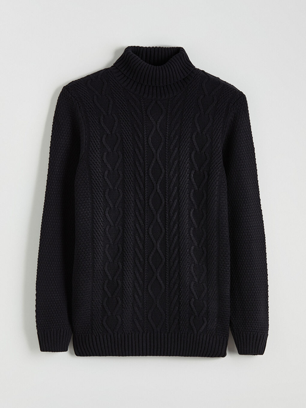 Lacivert Balıkçı Yaka Erkek Triko Kazak-4