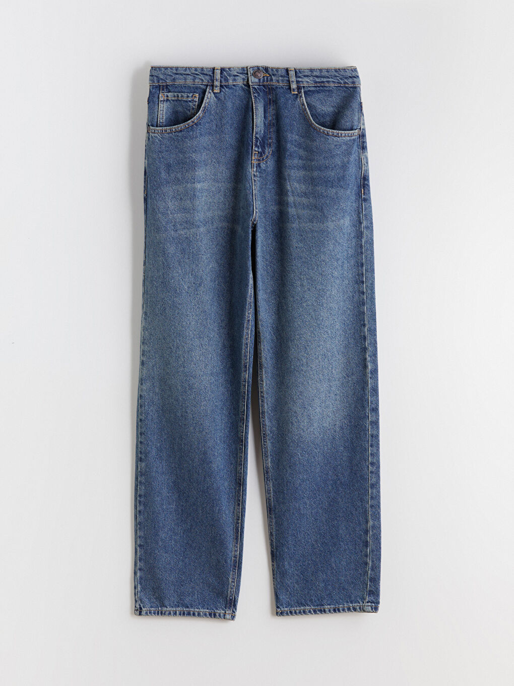 İndigo Baggy Fit Erkek Jean Pantolon-4
