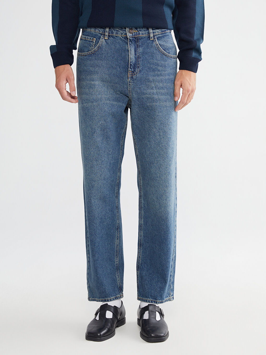 İndigo Baggy Fit Erkek Jean Pantolon-1