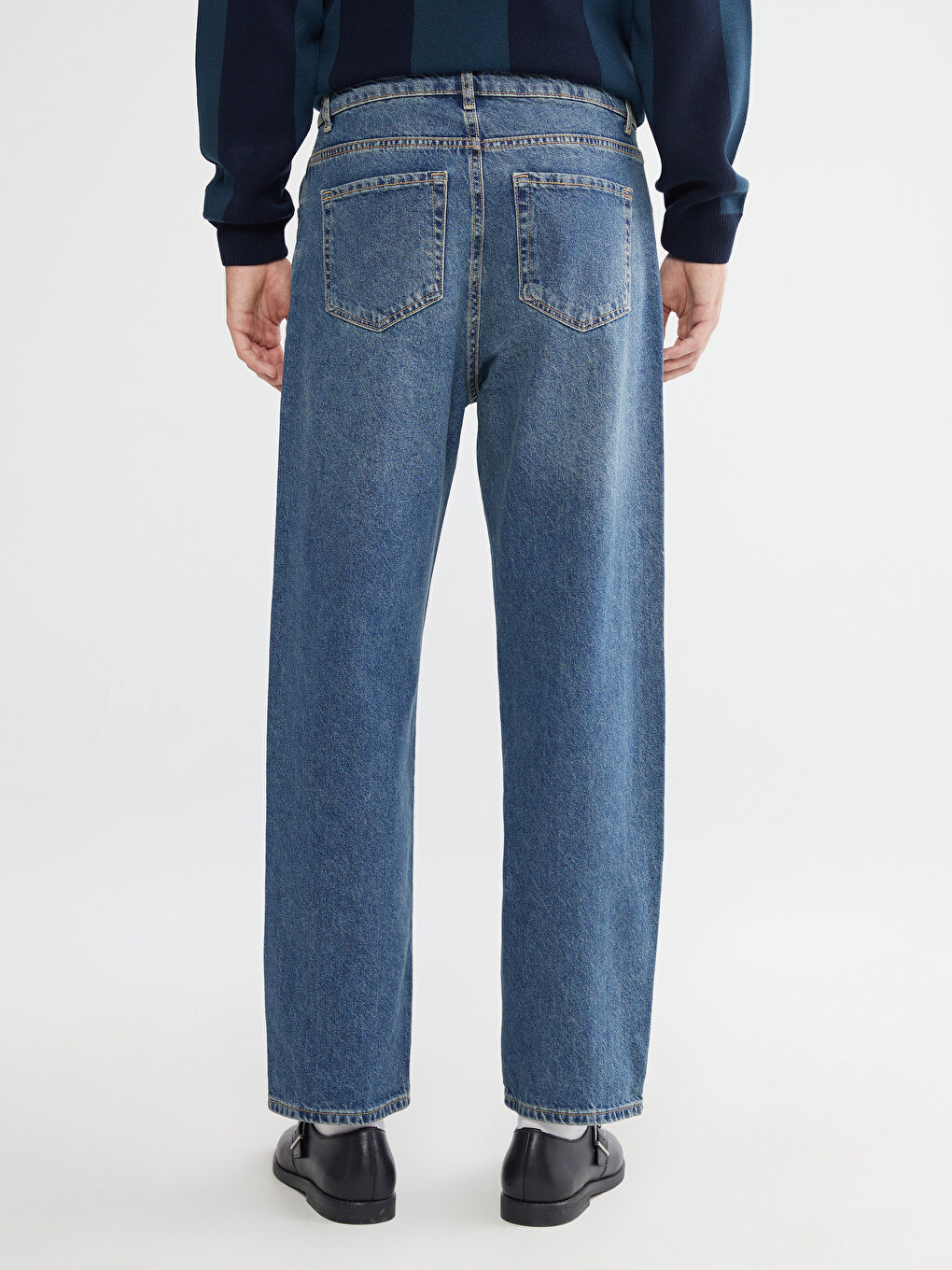 İndigo Baggy Fit Erkek Jean Pantolon-3