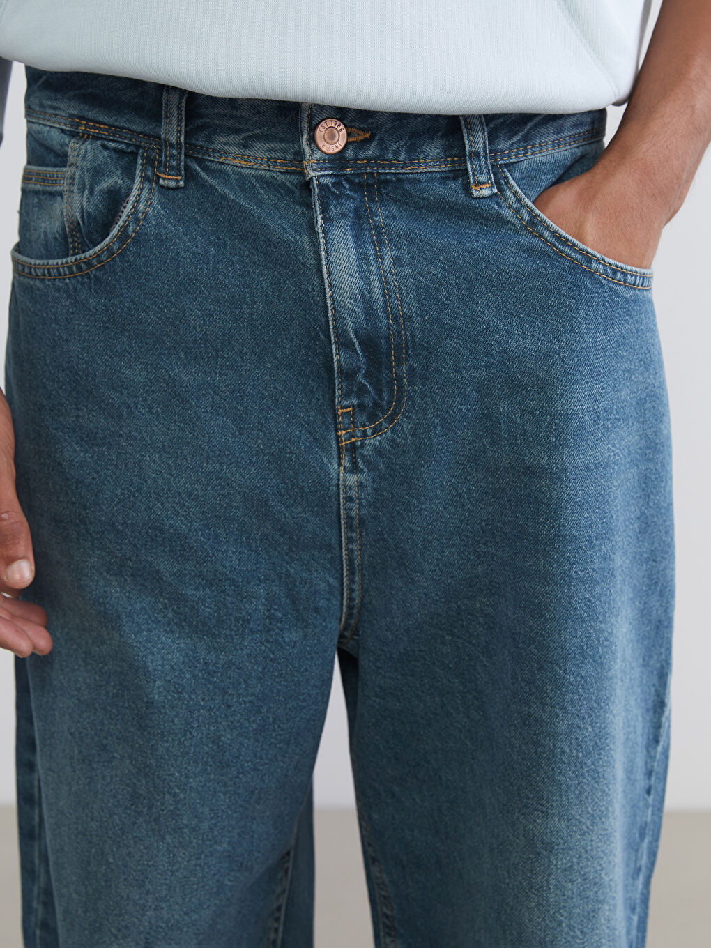 İndigo Baggy Fit Erkek Jean Pantolon-2