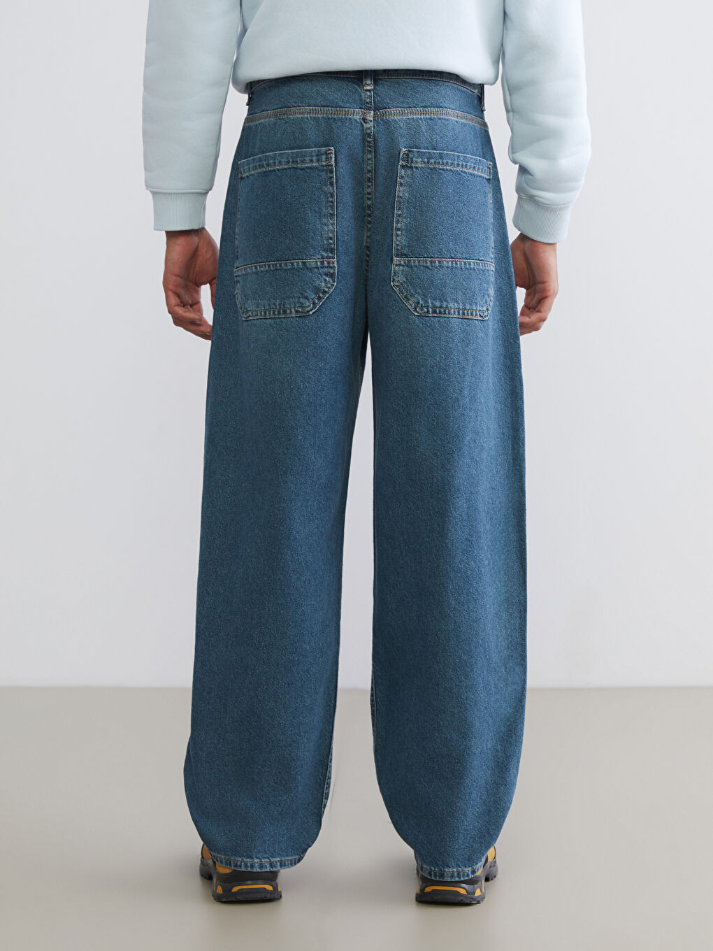 İndigo Baggy Fit Erkek Jean Pantolon-3