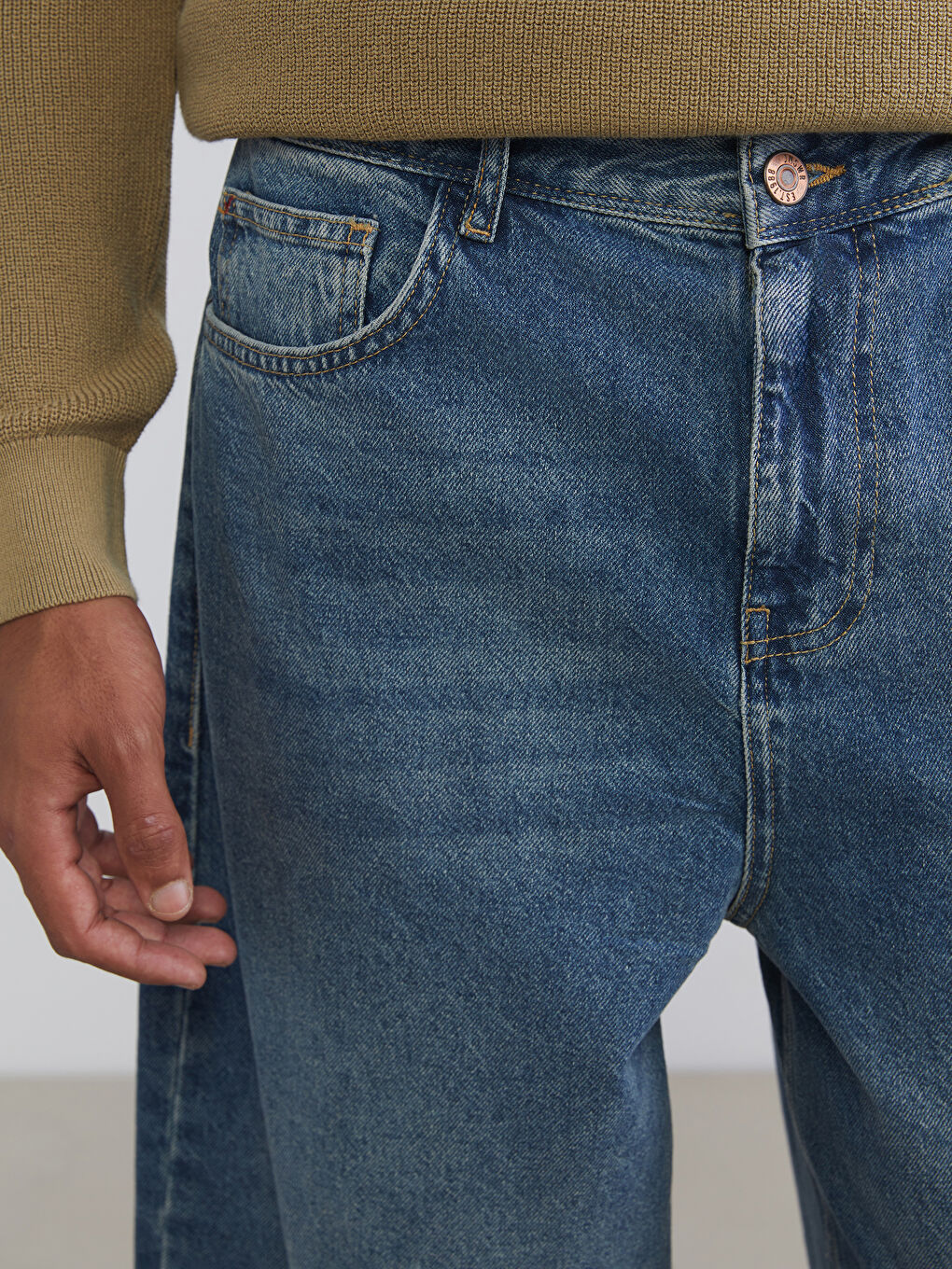 İndigo Baggy Fit Erkek Jean Pantolon-2