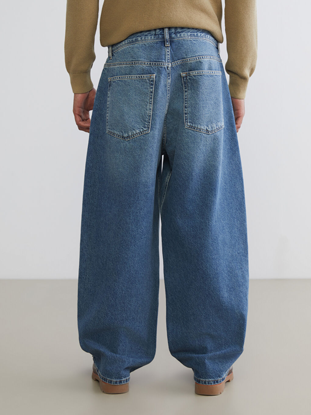 İndigo Baggy Fit Erkek Jean Pantolon-3