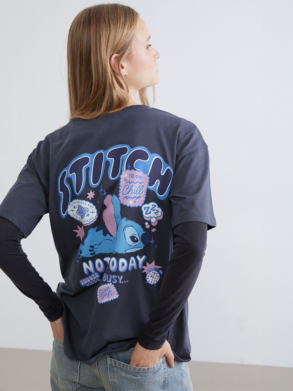 Crew Neck Stitch Printed Women's T-Shirt