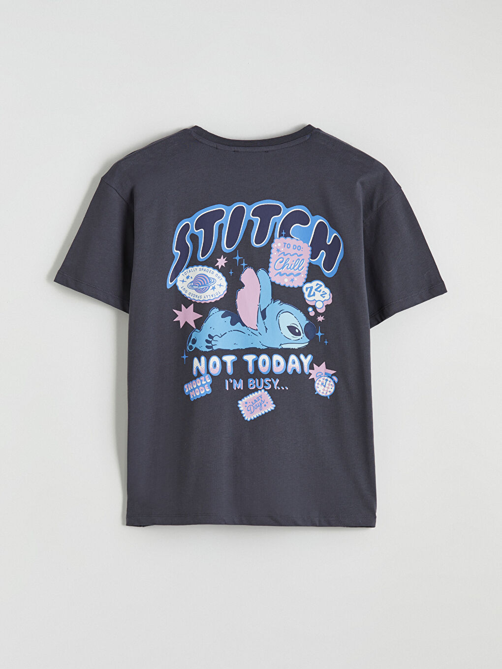 Crew Neck Stitch Printed Women's T-Shirt-6