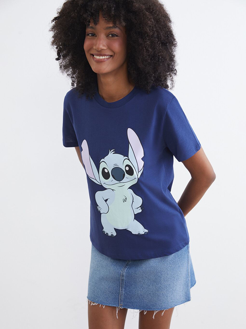 Crew Neck Stitch Printed Women's T-shirt