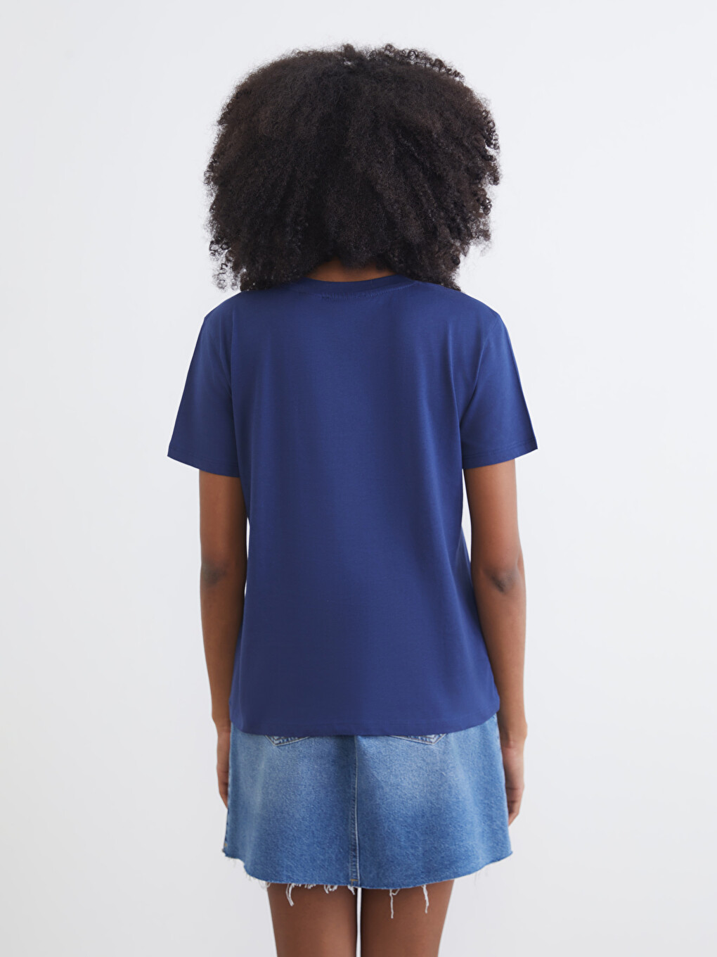 Crew Neck Stitch Printed Women's T-shirt-3