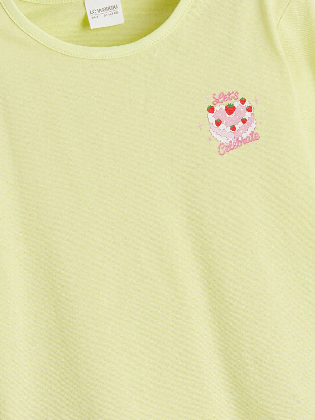 Yeşil Bisiklet Yaka Baskılı Kız Çocuk Pijama Üst-2