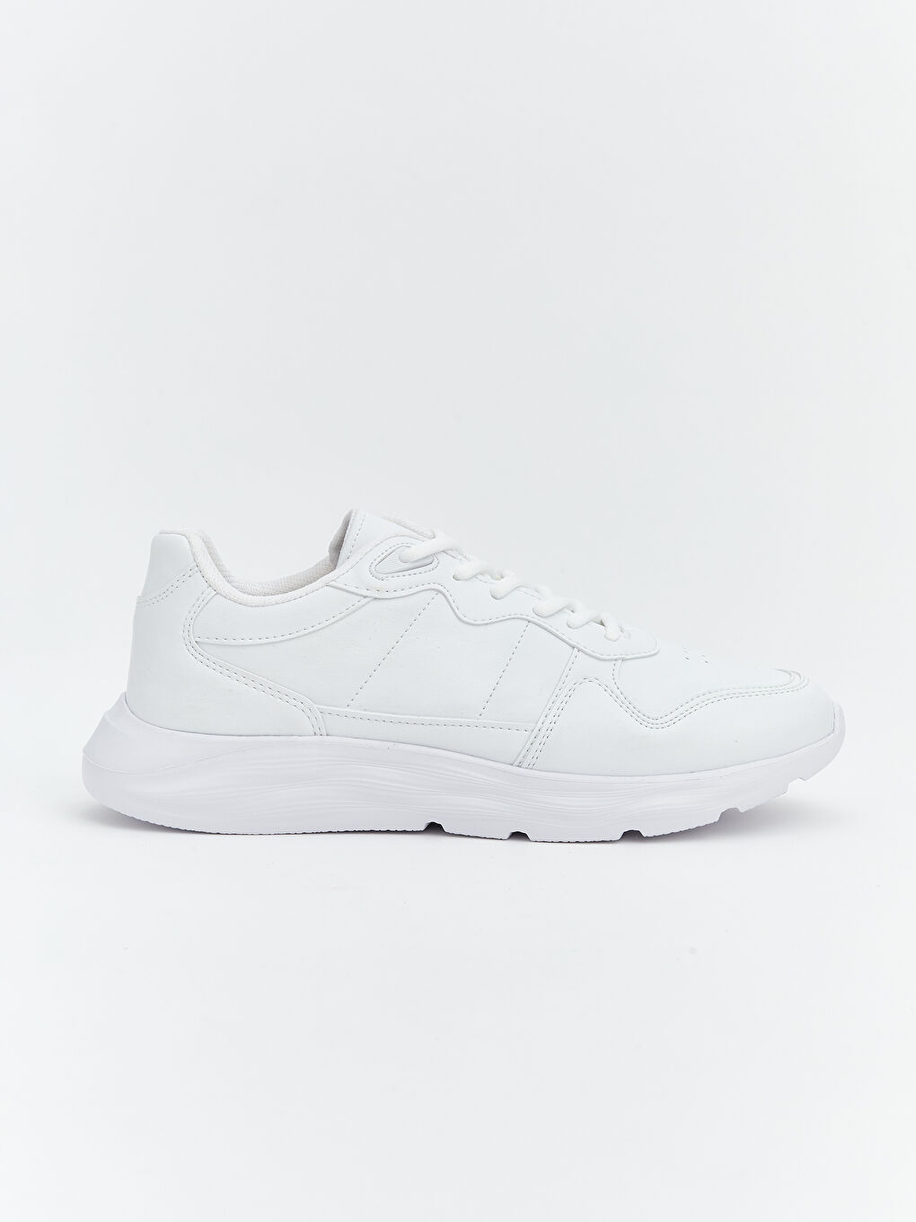 Beyaz Deri Görünümlü Erkek Spor Ayakkabı-1