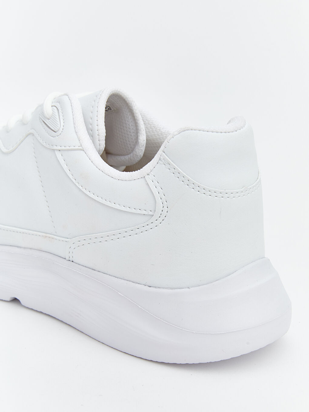 Beyaz Deri Görünümlü Erkek Spor Ayakkabı-4