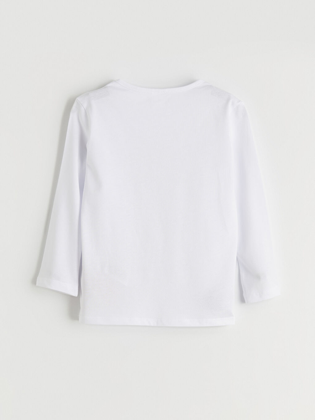 Beyaz Bisiklet Yaka Baskılı Kız Çocuk Pijama Üst-1