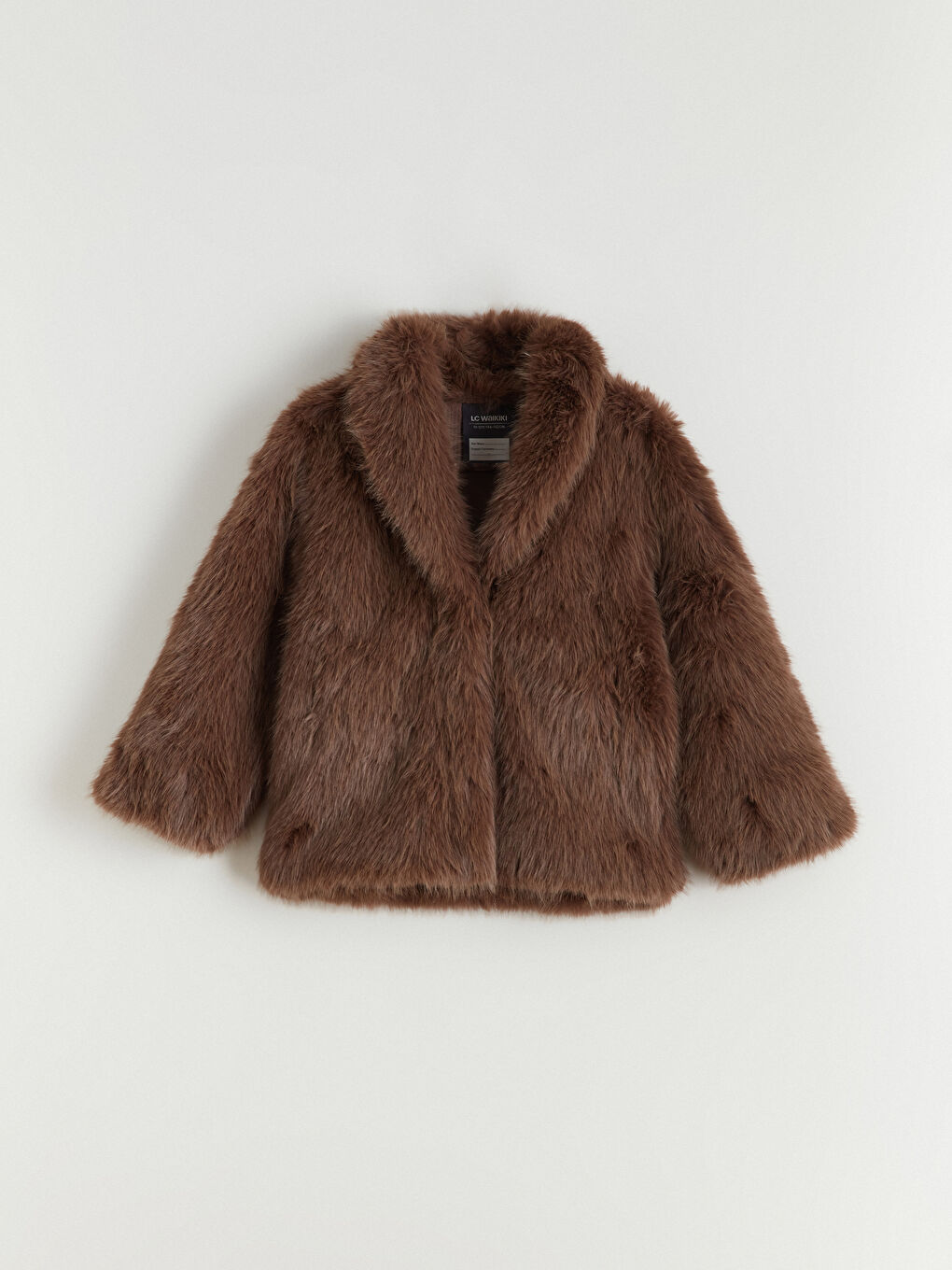 Kahverengi Kız Çocuk Suni Kürk Kaban