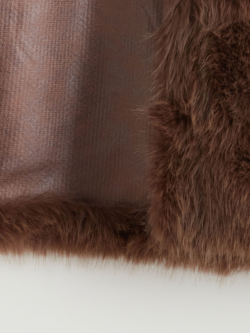 Kahverengi Kız Çocuk Suni Kürk Kaban-1