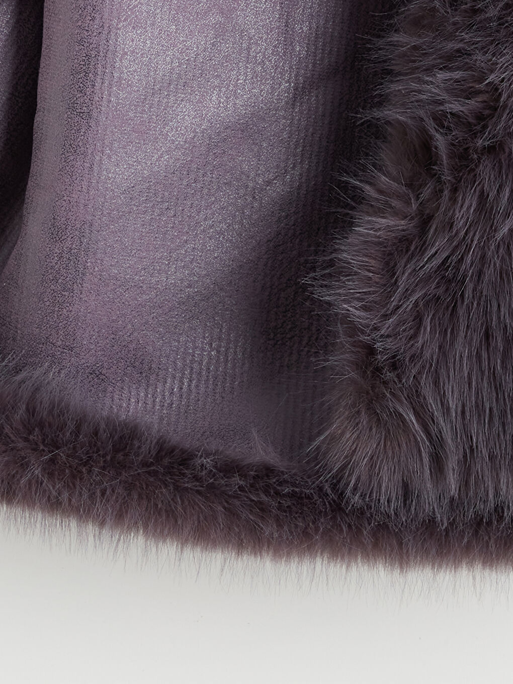 Antrasit Kız Çocuk Suni Kürk Kaban-1