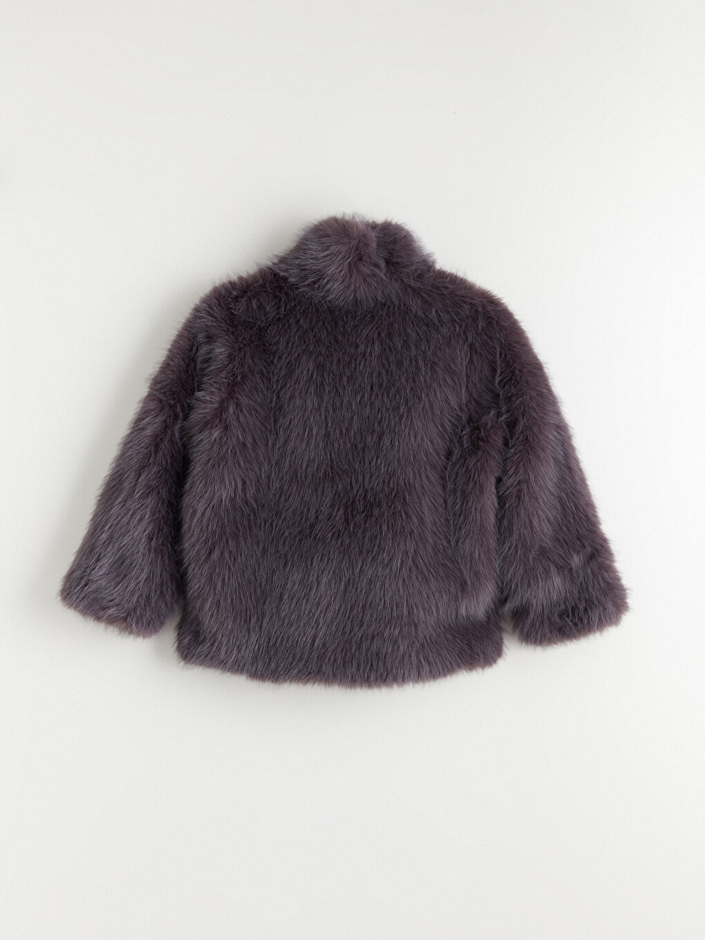 Antrasit Kız Çocuk Suni Kürk Kaban-2