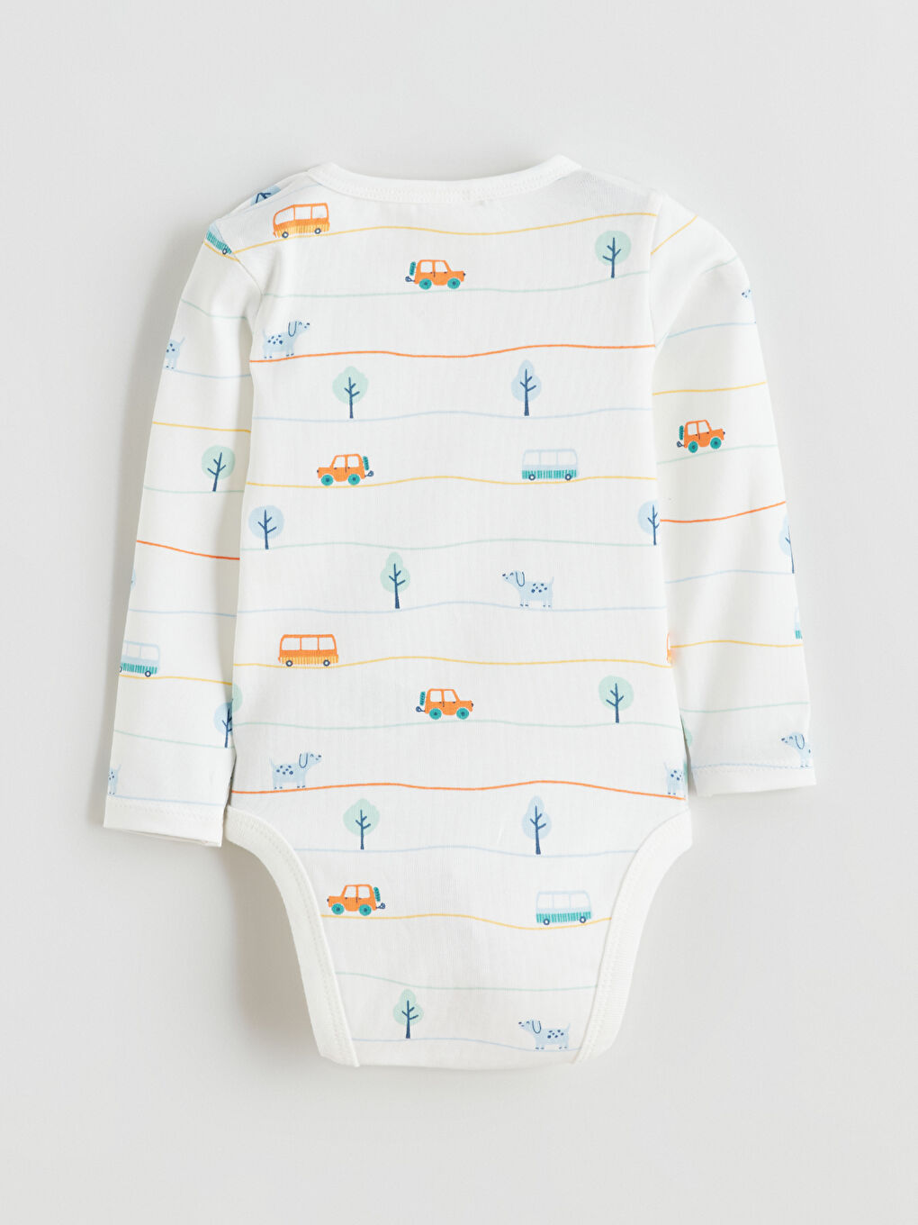 Ekru Bisiklet Yaka Erkek Bebek Çıtçıtlı Bodysuit 2'li-8