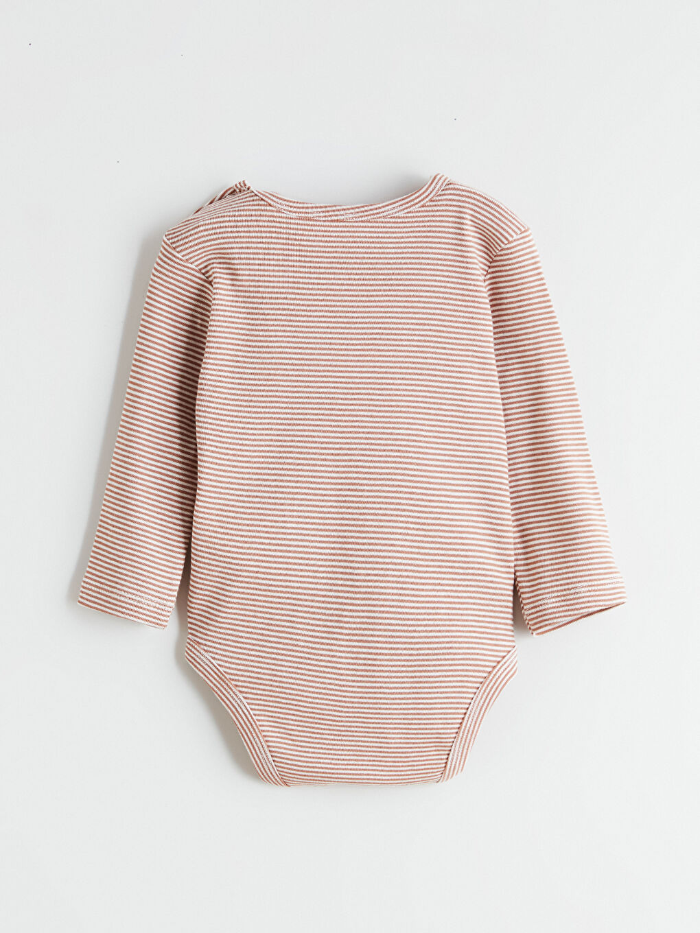 Bej Bisiklet Yaka Erkek Bebek Çıtçıtlı Bodysuit 2'li-2