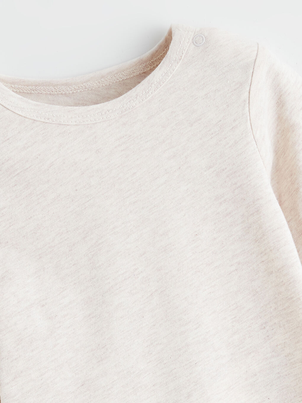 Bej Bisiklet Yaka Erkek Bebek Çıtçıtlı Bodysuit 2'li-4