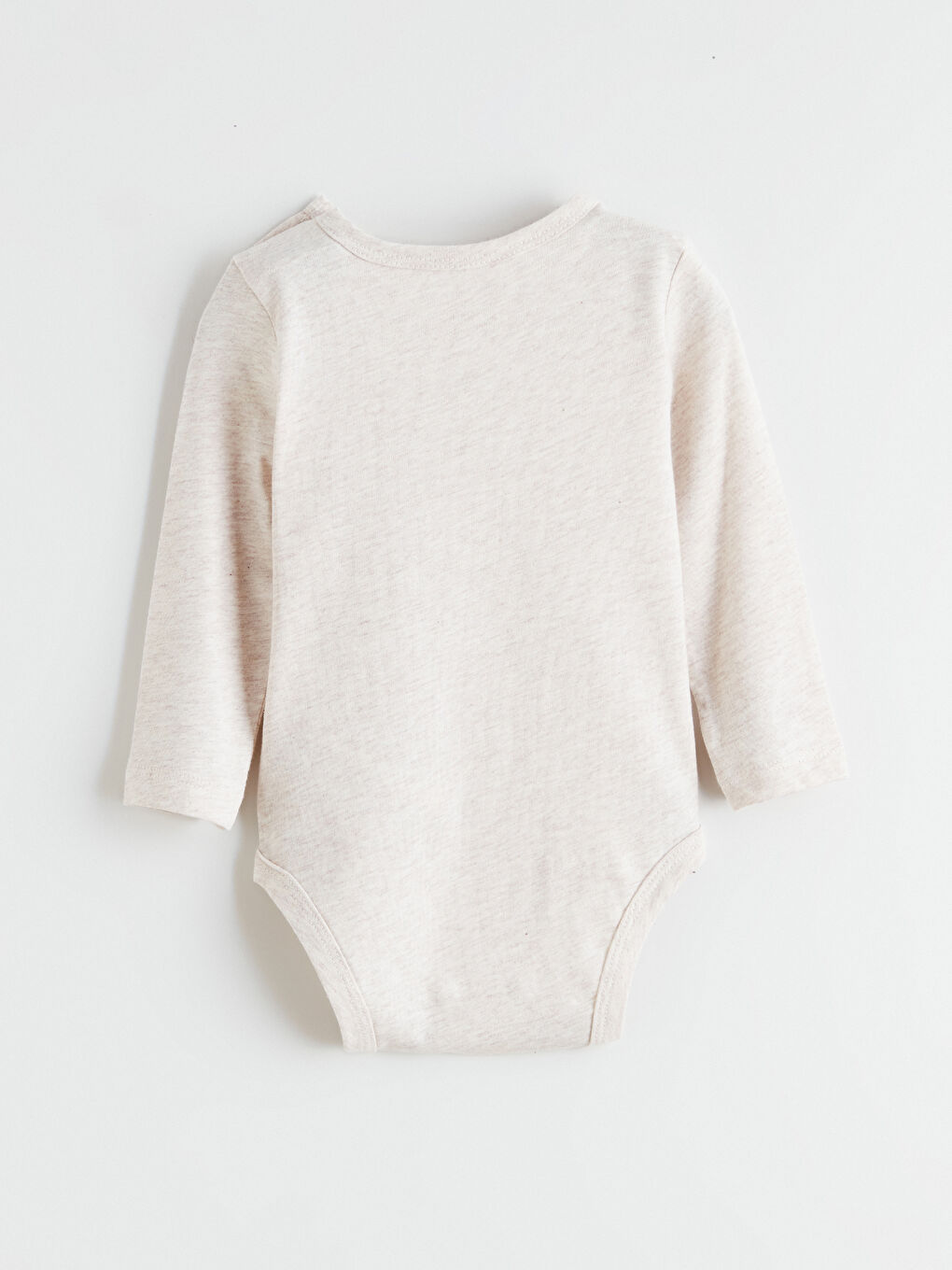 Bej Bisiklet Yaka Erkek Bebek Çıtçıtlı Bodysuit 2'li-5