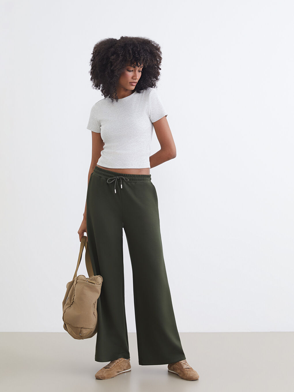 Elasticated Waist Wide Leg Women's Sweatpants