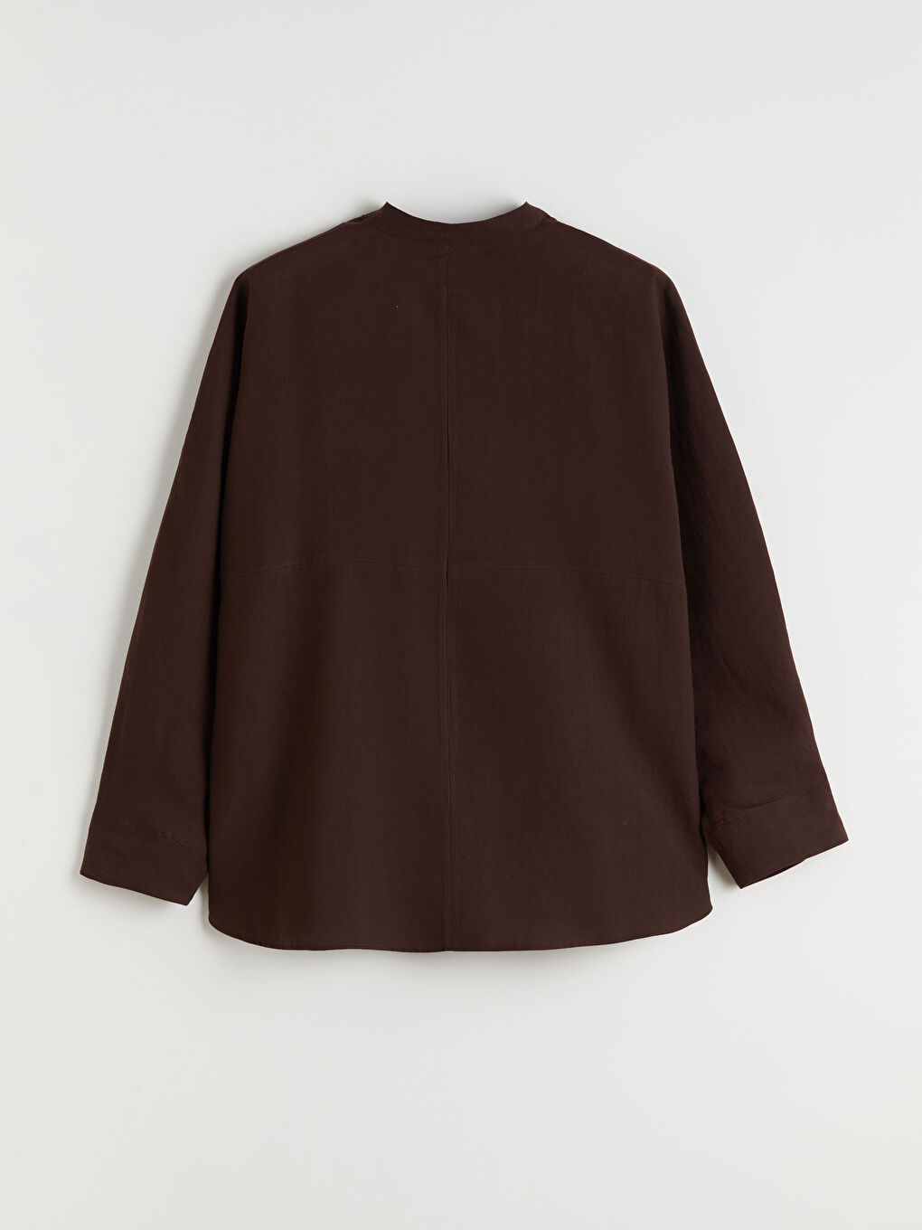 Kahverengi Oversize Kadın Gömlek Tunik-5