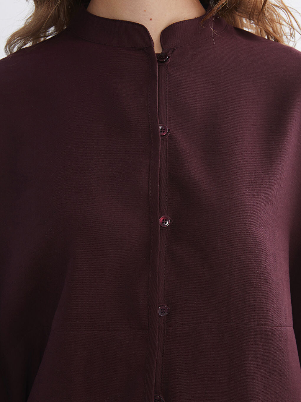 Mürdüm Oversize Kadın Gömlek Tunik-2